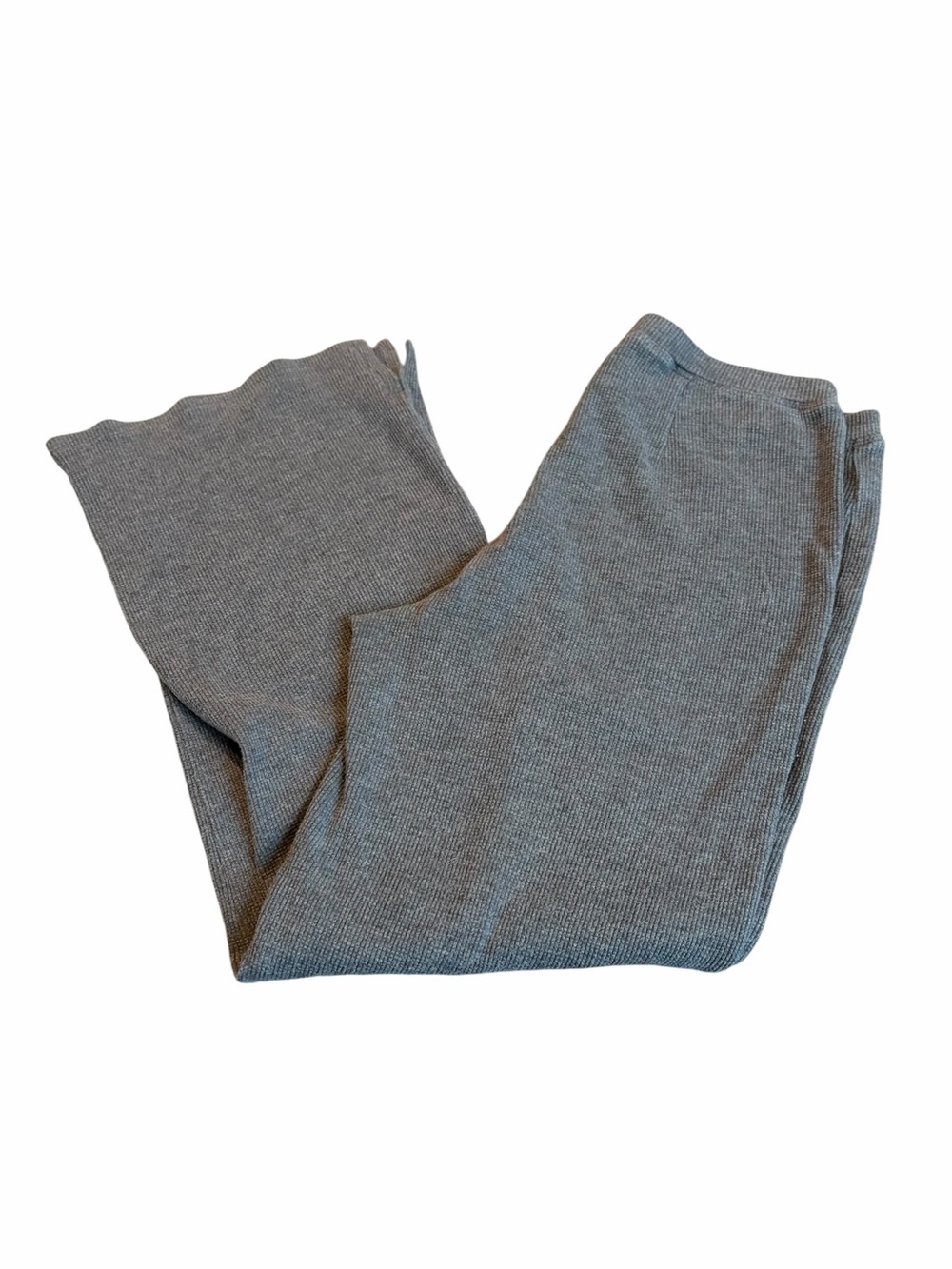 EILEEN FISHER gray waffle knit pants